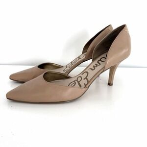 Sam Edelman Opal D'orsay Beige Leather Pointed Toe Pumps Size 9